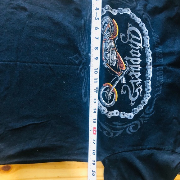 HOT LEATHERS Motorcycle Vest Men's L Leather Black Biker Snap VTG And a Tshirt M - Picture 8 of 16